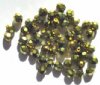 50 6mm Faceted Matte Metallic Olive Beads